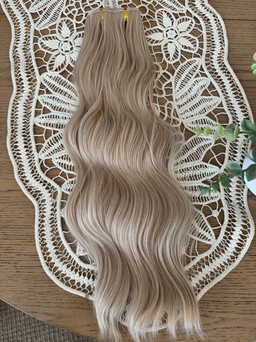 Clip-In Hair Extensions - Ash Blonde Wavy